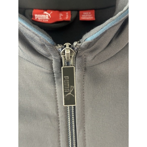 PUMA Women's Gray and Blue Athletic Sport Track Jacket Sweatshirt Size Medium - Picture 3 of 11